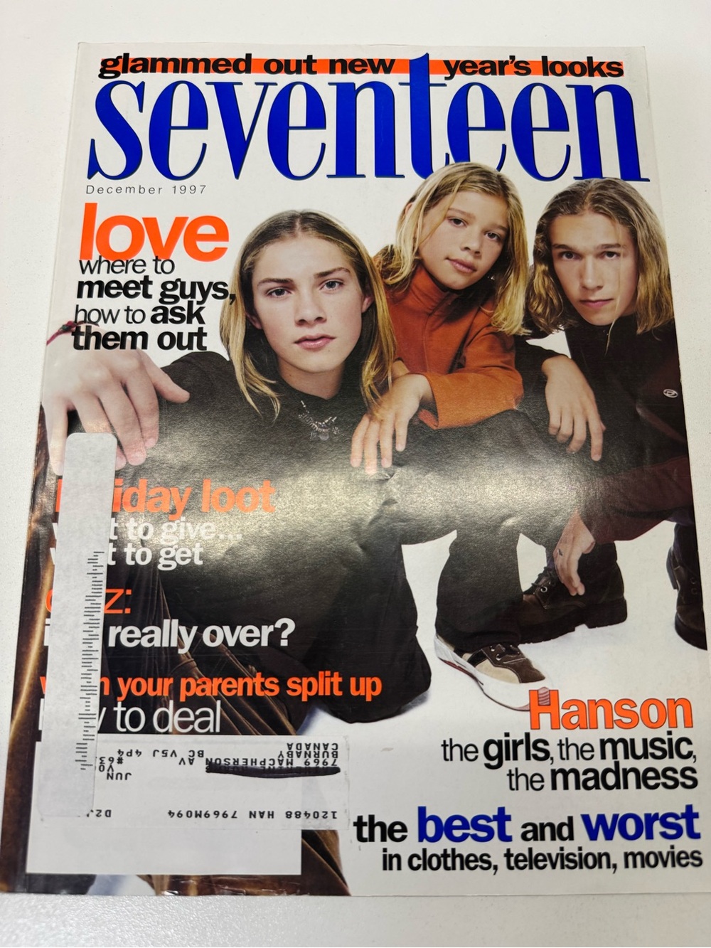 Seventeen 17 Teen Magazine December 1997 Hanson